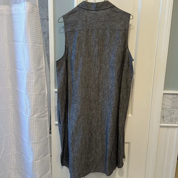 Saks Fifth Ave 100% Linen Summer Beach Dress, Size Large, New With Tags. - Picture 9 of 11